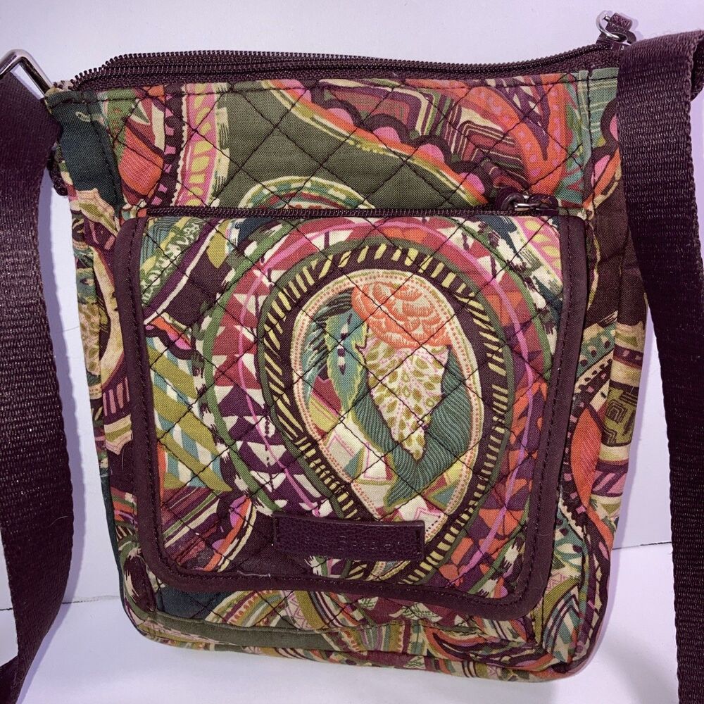 Vera Bradley Quilted Bag 4 Pockets Canvas Adjustable Strap